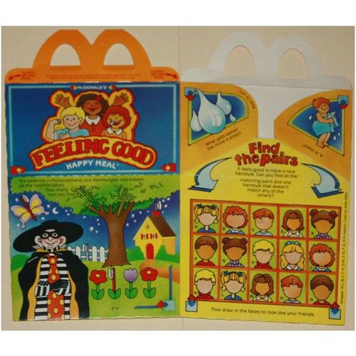 1985 McDonalds Feeling Good Hidden Toothbrushes Happy Meal Box