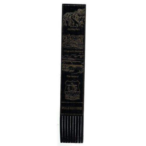 FOLKESTONE, Kent. Leather Bookmark =