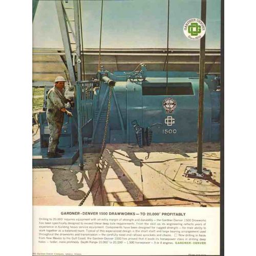 gardner-denver company 1962 1500 drawworks drilling rig oil vintage ad