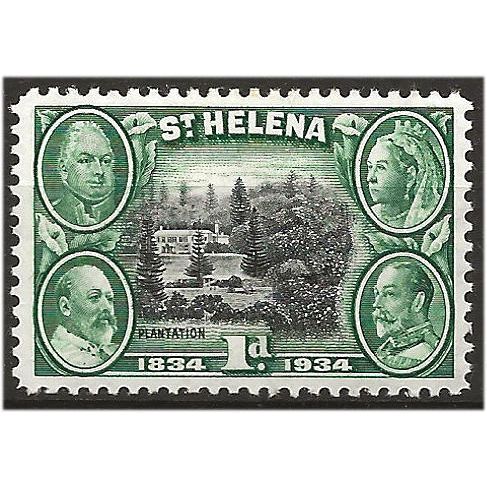 St Helena 1934 SG115 1d Black & Green Mounted Mint . ..