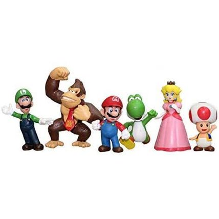 Children Super Mario Bros Game Toys Doll - 6pcs Kids Birthday Cake Toppers - Boy