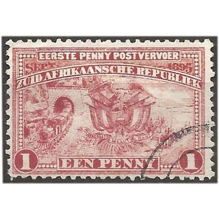 Transvaal 1895 SG215 6d Bright Rose Very Fine Used . .. .
