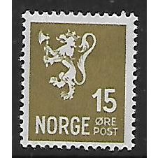 NORWAY 1937 NEW LION 15 ORE GREEN SG 287 M / MINT