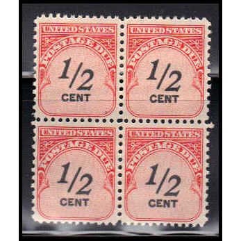 J88 1/2c Postage Due Fine MNH Blk/4 O7057