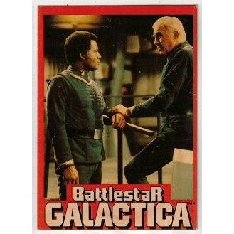 BATTLESTAR GALACTICA ' WONDER BREAD ' card # 18 ADAMA / TIGH (1978)