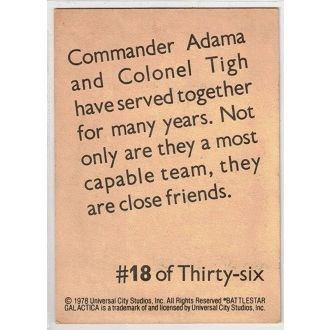 BATTLESTAR GALACTICA ' WONDER BREAD ' card # 18 ADAMA / TIGH (1978)