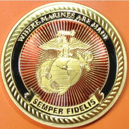 US Marines, San Diego Recruit Depot. Challenge Coin. 1.50". 79b.