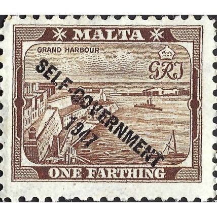 MALTA, Grand Harbour Valleta, o/p self-government, brown 1948, ¼d, #2