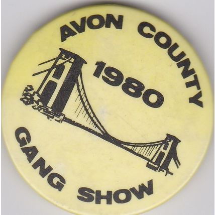 Scout Metal Pin Badge UK Gang Show - Avon County - Used (A1)