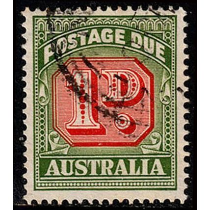 Australia 1958 Postage Due 1D Used Stamp no wmk .