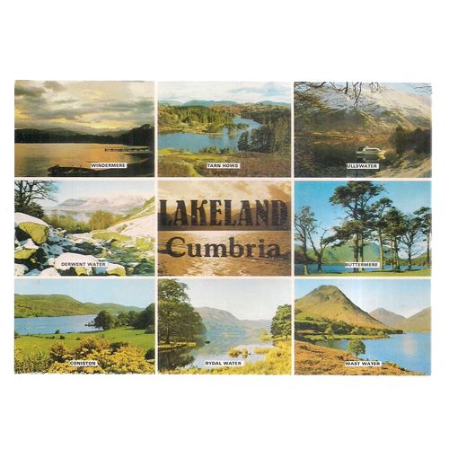 LAKELAND, CUMBRIA vintage postcard unused multi-view J.Arthur Dixon PCU/25083 =