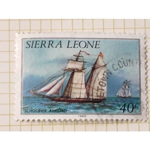 Sierra Leone 1985 Shipping 40c Amistad Used SG 827B postage stamp schooner