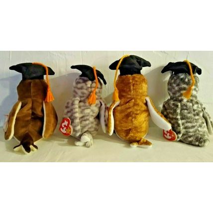 Ty Beanie Babies Graduation Owls Series (1998 - 2001) Lot of 4