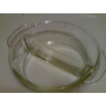 Oven proof clear glass divided dish