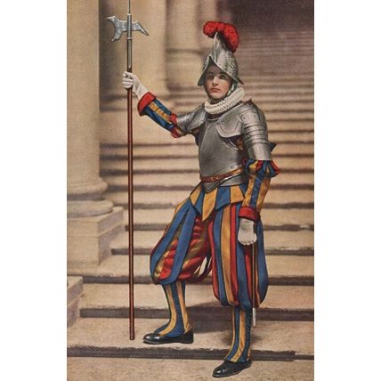 Guardie Svizzera In Grande Uniforme Citta Del Vaticano Italy Postcard