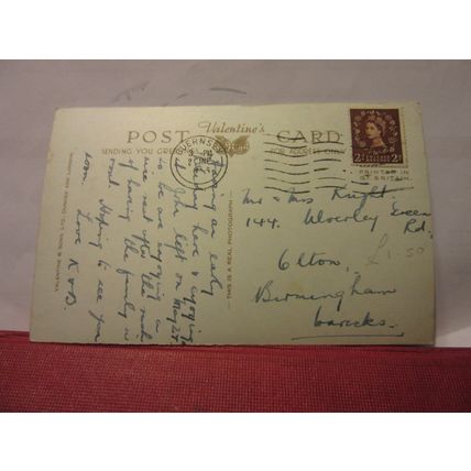 ROCQUAINE BAY, GUERNSEY used vintage postcard RP by Valentine 1955 pm #