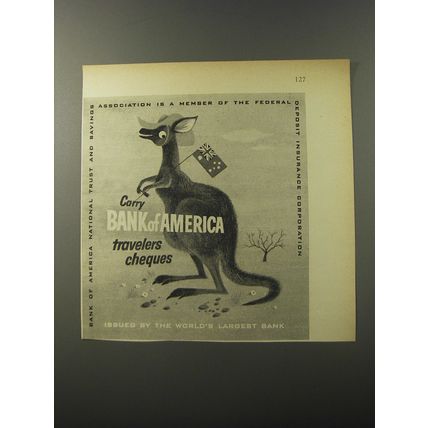 1953 Bank of America Travelers Cheques Ad