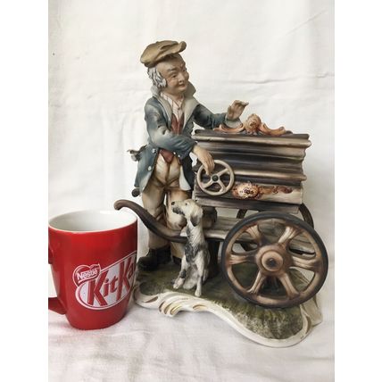 Stunning Capodimonte Pianola Player With Dog Signed M. Lory