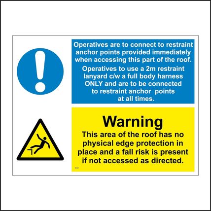 Roof Scaffold Signs Fragile Danger Hazard Warning Building Construction GBL106