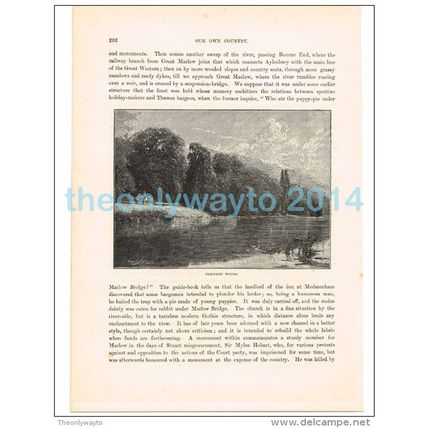 Cliefden Woods, River Thames, England, Book Illustration (Print), 1882