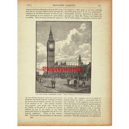 Clock Tower, Westminster Palace, London, Book Illustration (Print), c1895