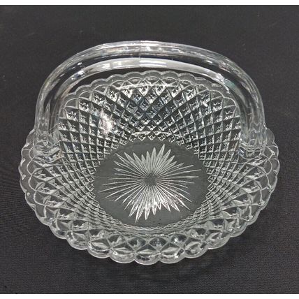 Westmoreland English Hobnail Clear Crystal Handled Basket