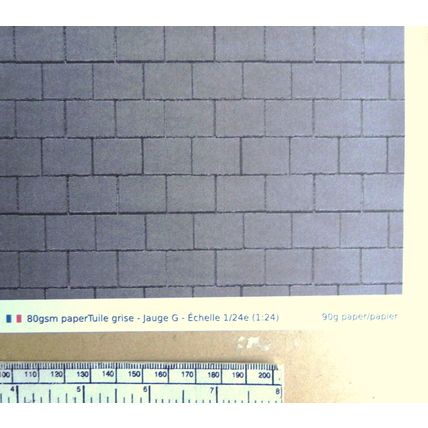 Feuille A4 en papier pour tuiles - gris - calibre G (1:24)