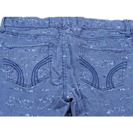 Women's Hollister Stretch Capri's Size 5 Waist 27 Blue Speckled Design