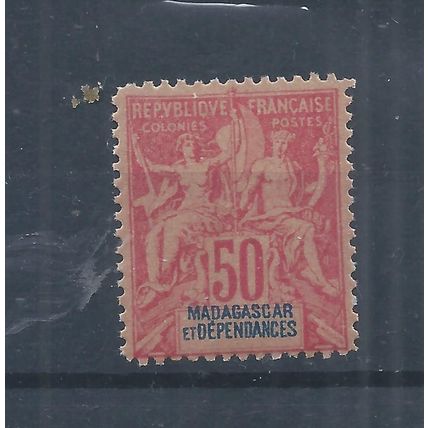 Madagascar stamps. 1896 50c Peace & commerce MNH FOURNIER FORGERY (AQ099)
