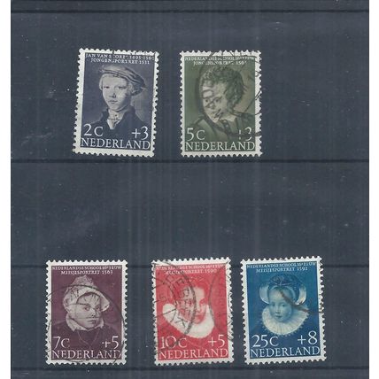 Netherlands stamps. 1956 Child Welfare Fund used SG 838 - 842 (AQ240)