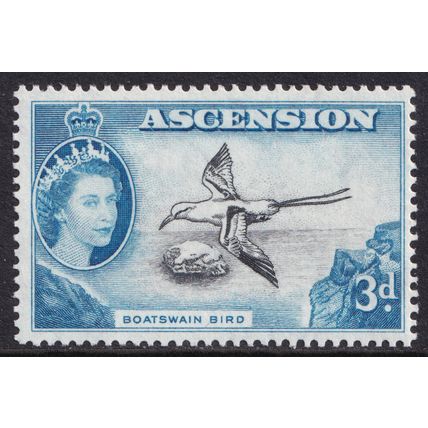 Ascension Island QEII 1956 3d Black Blue SG62 Mint MNH