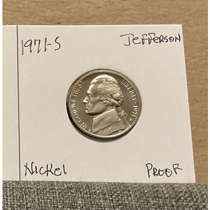1- 1971 S ( PROOF ) JEFFERSON NICKEL.