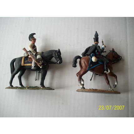 Del Prado Military Soldiers on Horseback X2 Painted Lead Figures ref 4