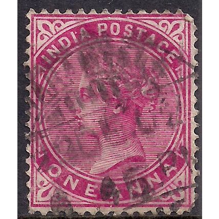 India 1882 - 90 QV 1 Anna Plum Used SG 89 ( B1498 )
