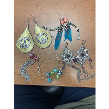 Five Earrings Lot of 5 Pairs of Retro Vintage Dangle Earrings Costume Jewelry