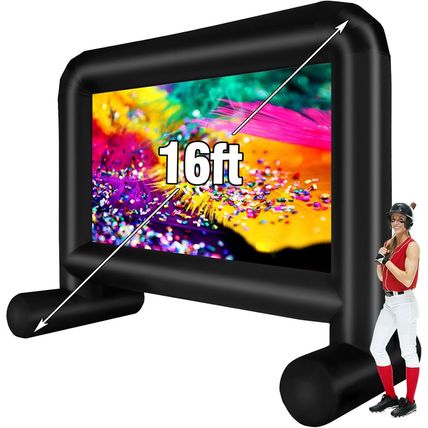 16 Feet Inflatable Movie Screen Outdoor, Inflatable Projector Screen with Blower
