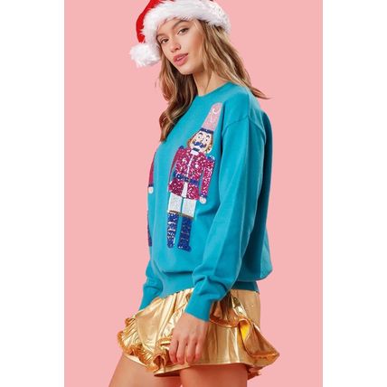 Blue Nutcracker Christmas Crew Neck Sweatshirt