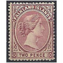 Falkland Islands 1896 SG26 2d Reddish-Purple Mounted Mint ..