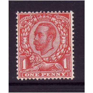 GREAT BRITAIN 1912 1d SCARLET SG342 M MINT #1