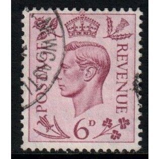 Great Britain GB KGVI 1939 6d Purple Used SG 470 Sc 243 stamp postage