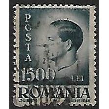 Mi 967 y: 1500 L. blue-green Definitive Stamp: King Michael
