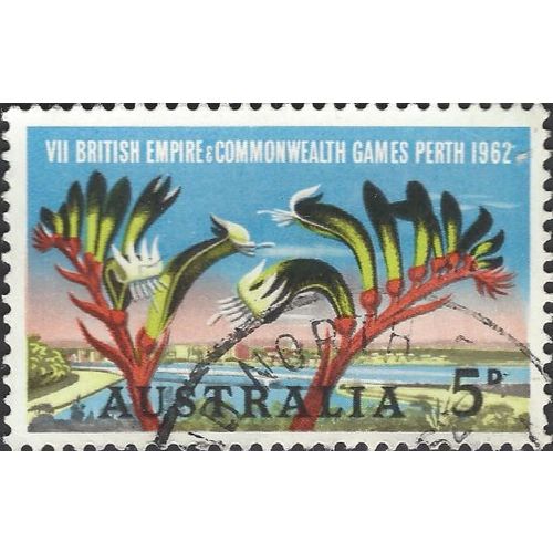 AUSTRALIA, SPORT, Commonwealth Games, Kangaroo Paw, blue 1962, 5d, #6