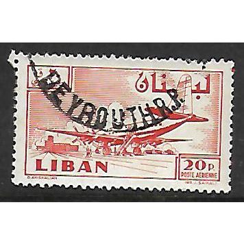 LEBANON 1959 20p RED DOUGLAS DC-6B AT KHALDE AIRPORT SG 612 FINE USED#