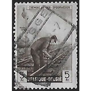 Belgium Epm Mi 266: 5 Fr. brown Railway Parcel Stamp: Platelayer