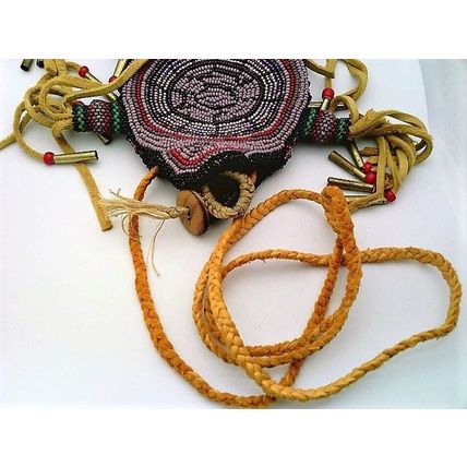 Turtle Bear Native Style Beaded Leather Amulet Medicine Bag