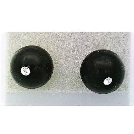 Black Onyx Crystal 8mm Gemstone Stud Earrings 1