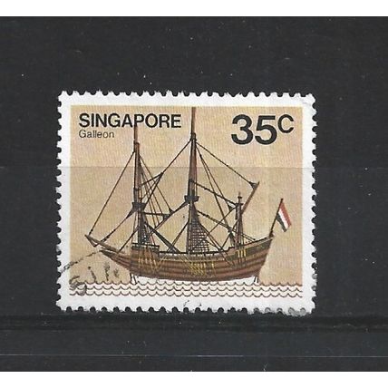 Singapore.SG370 35c Galleon.Fine Used.Jun25