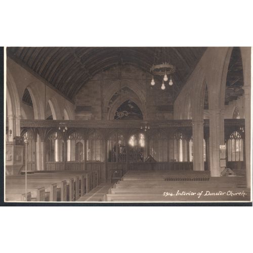 GB Postcard - Interior Of Dunster Church, Somerset