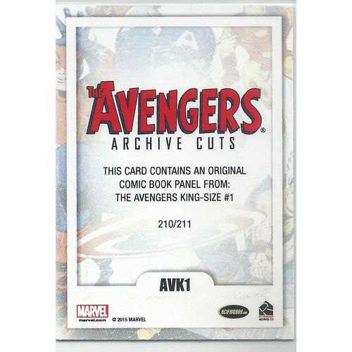AVENGERS SILVER AGE ' ARCHIVE CUTS ' card # KS1 CAPTAIN AMERICA (2015)