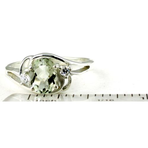 Green Amethyst (Prasiolite), 925 Sterling Silver Ring, SR176